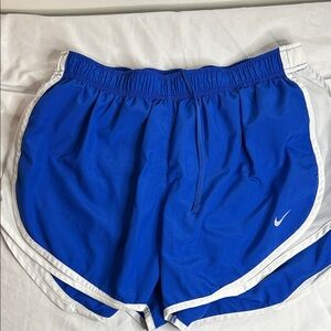 Nike Women's Blue and White Athletic Shorts